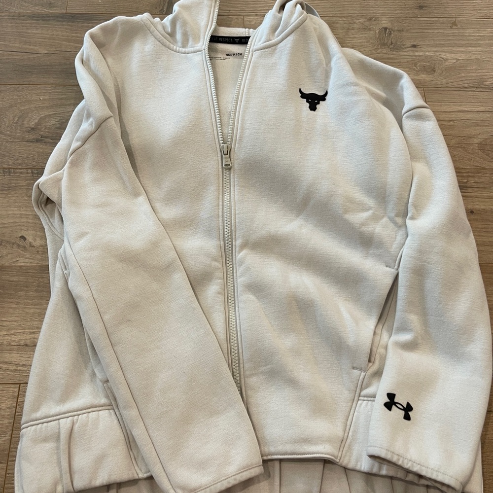 Womens under armor zip up, hooded jacket